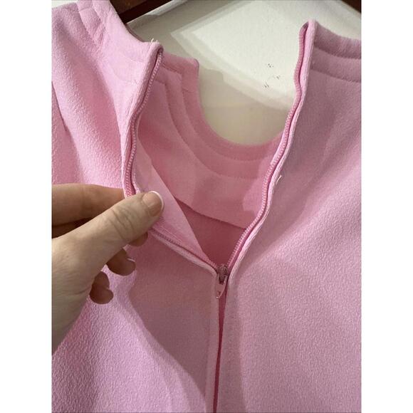 VTG 70s Sz 14 Pink Floral Maxi Dress High Waist Mod Retro Hippie Festival Garden - Picture 11 of 11